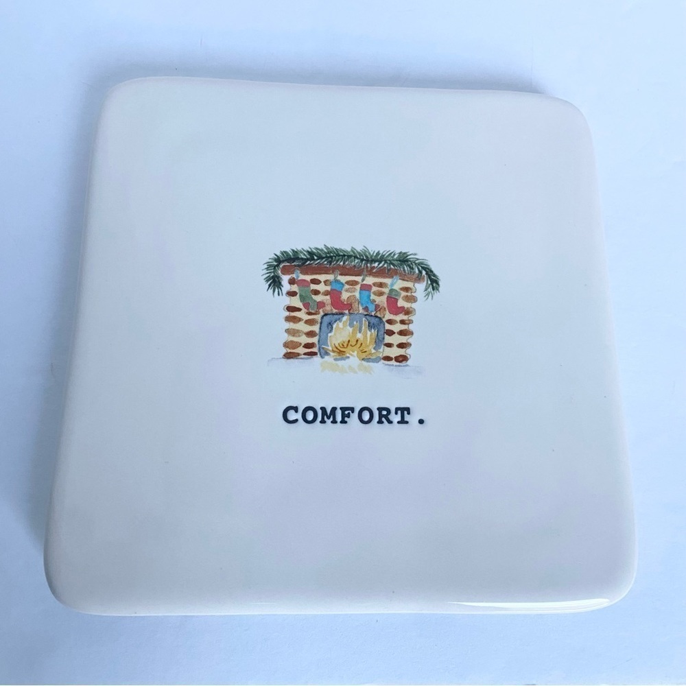 Rae Dunn Christmas Trivet Hot Plate Comfort Fireplace Stockings Winter Decor